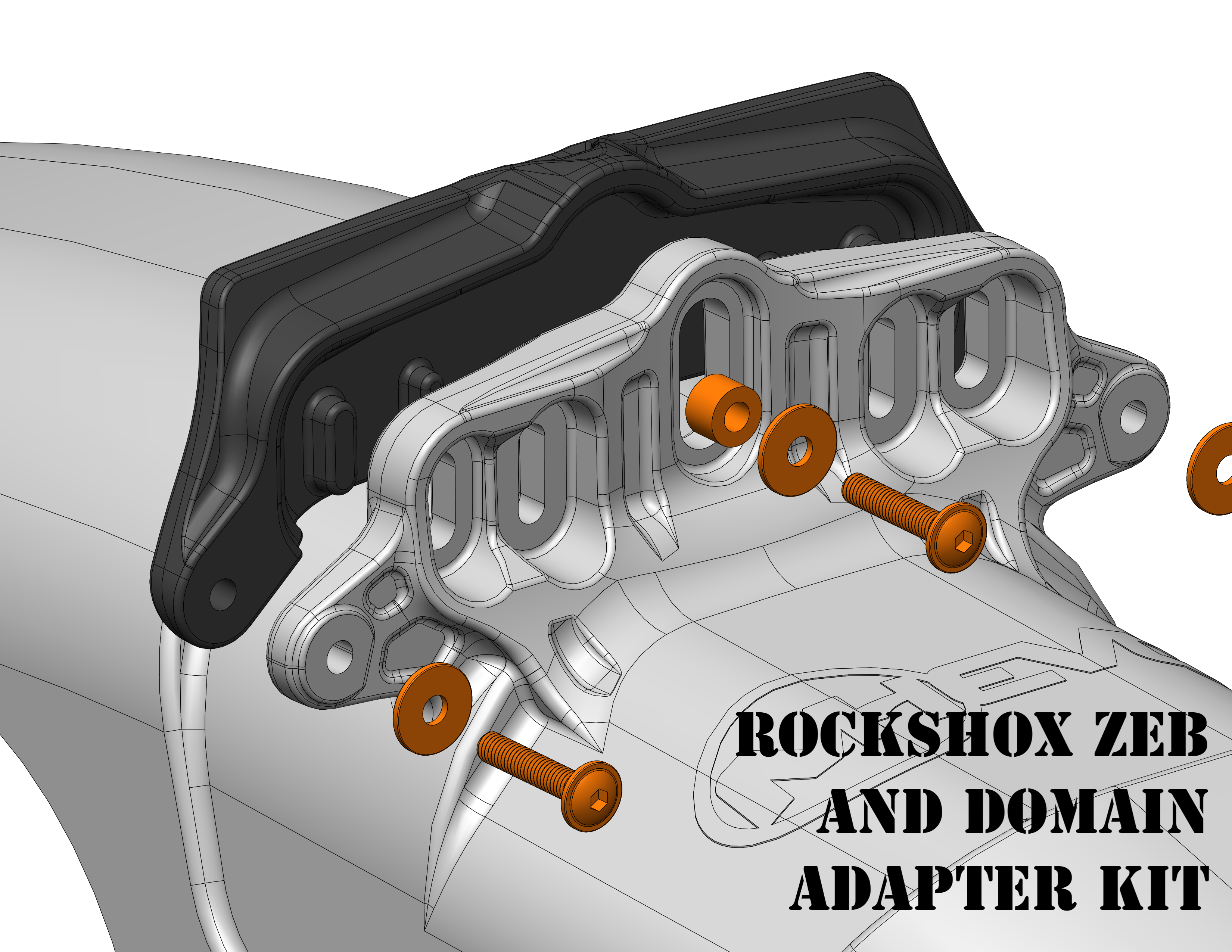 2021 ROCKSHOX ZEB / DOMAIN BOLT-ON ADAPTER PACK FOR EVO MUDHUGGERS