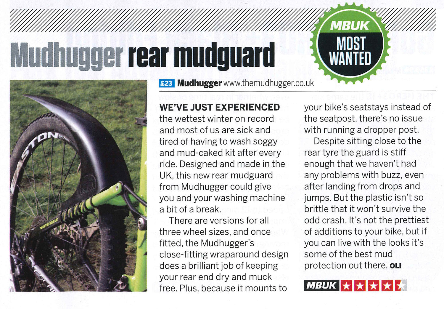 SMALL rear Mudhugger (previously The 'Original')